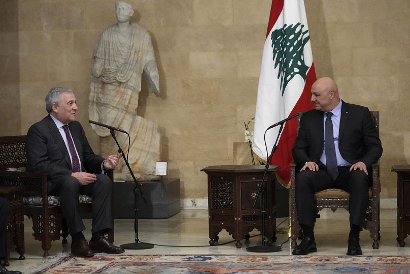 italys fm antonio tajani meets lebanons new president josep aoun for talks in beirut