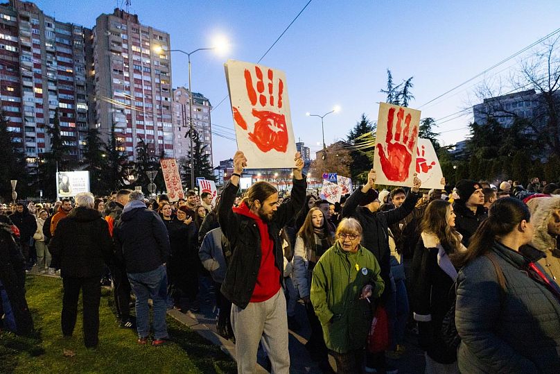 standing under a collapsing roof serbian students demand justice after fatal awning collapse 4