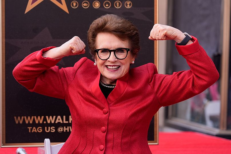 US tennis legend Billie Jean King immortalized with star on Hollywood Walk of Fame 1 us tennis legend billie jean king immortalized with star on hollywood walk of fame